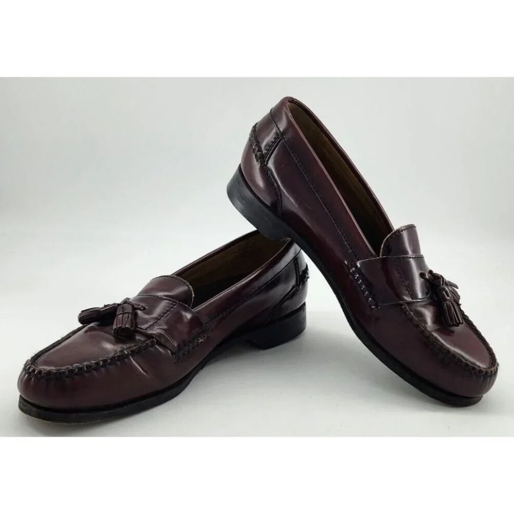 Johnston & Murphy Burgundy Leather Tasseled‎ Loafers Shoe Men’s US Size 10M